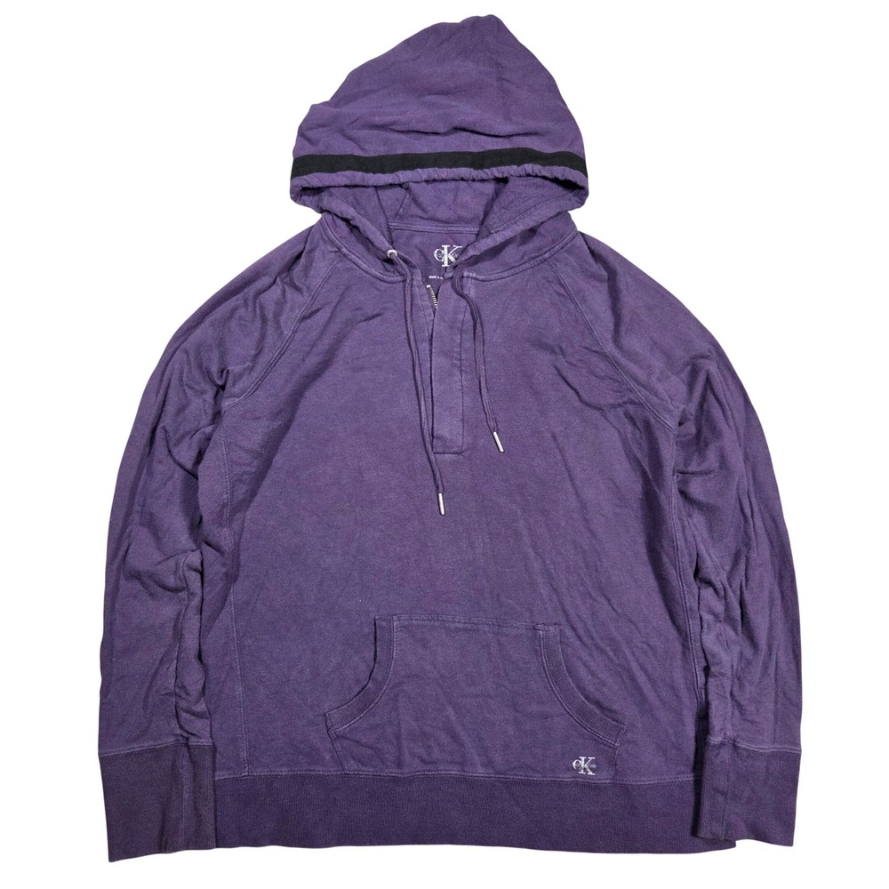 Calvin Klein Jeans Purple Quarter Zip Pullover Hoodie XL Women Long Sleeve Soft